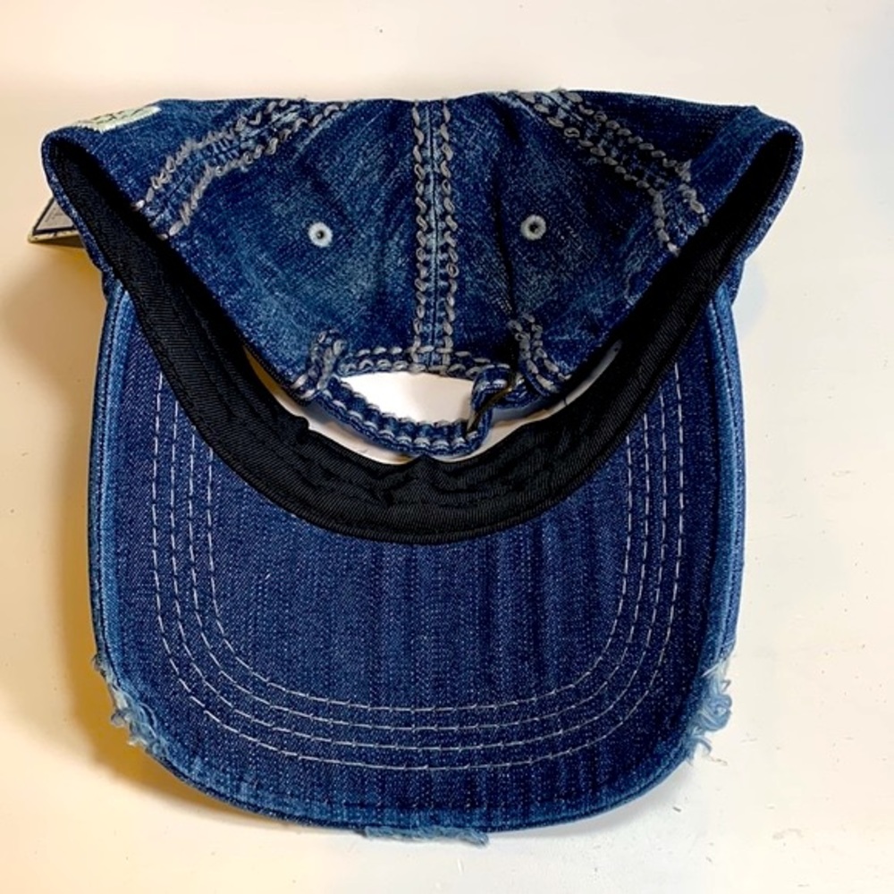 90s Style Distressed Denim Ball Cap NWT - Picture 5 of 6